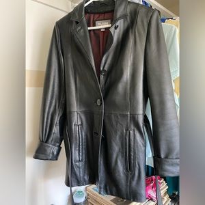 Wilsons Genuine Leather Jacket w/ pretty red lining